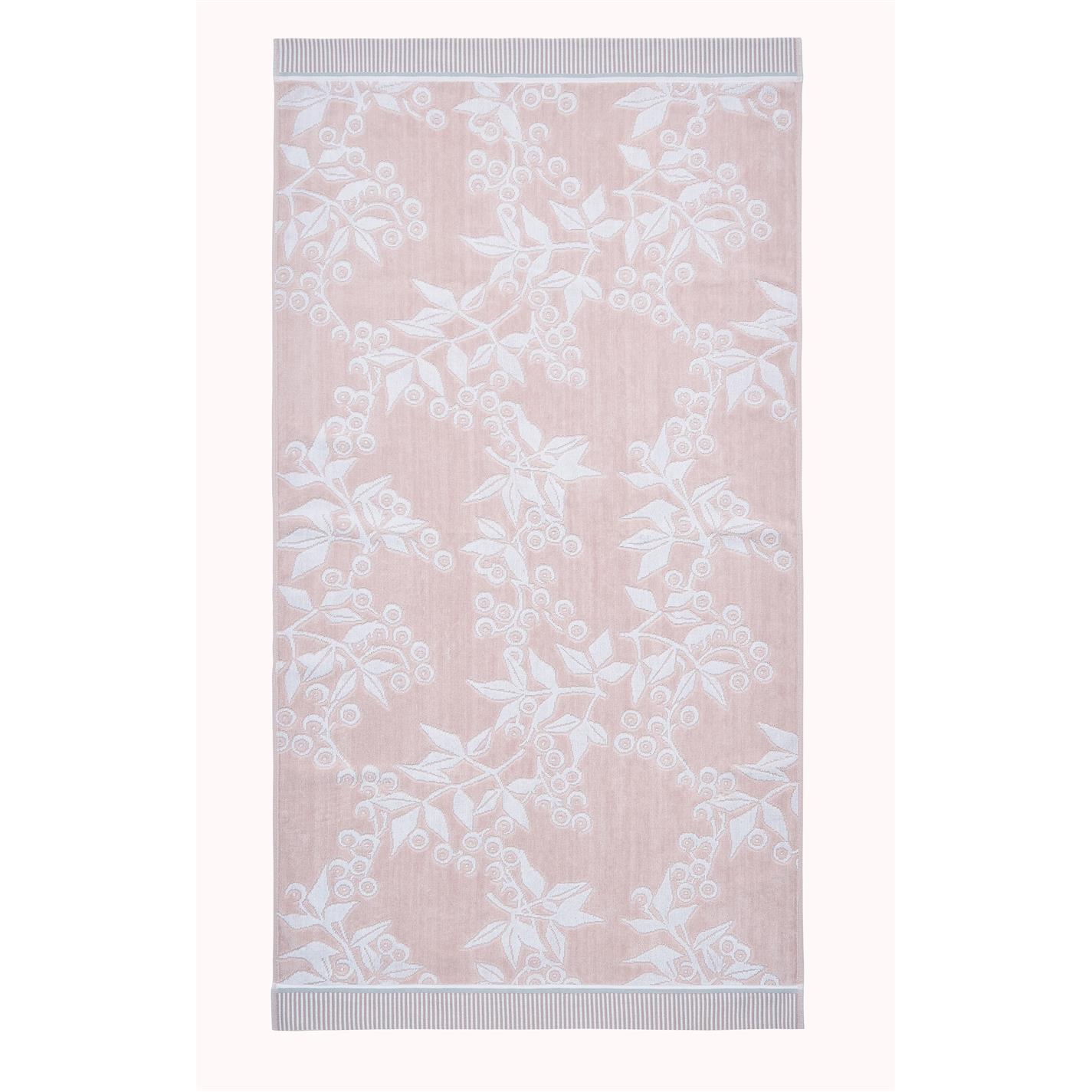 Kiko Japanese Floral Striped Cotton Bath Mat In Tuberose